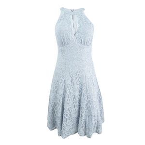 Nightway Women's Lace Fit & Flare Dress - Platinum